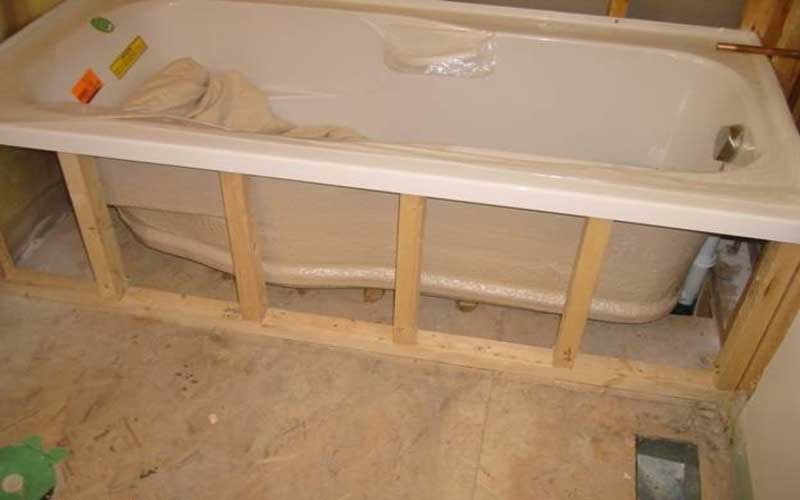 Каркас под ванну из деревянных реек