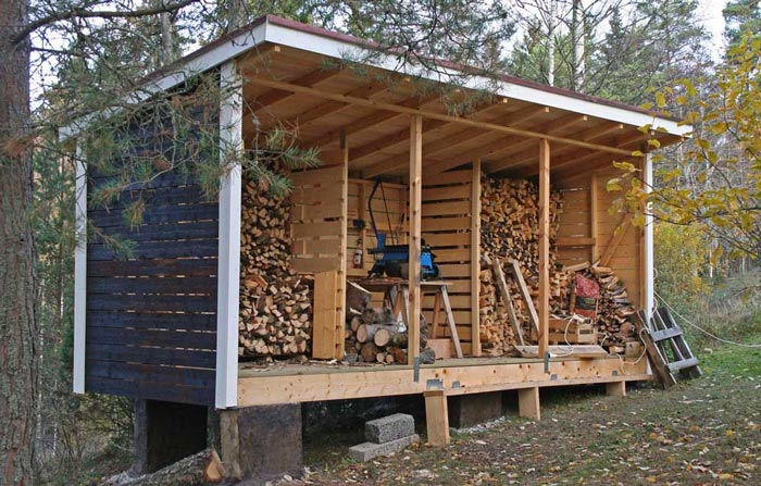 Как построить сарай для дров своими руками