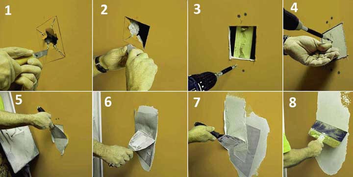 Как заделать дыру в стене внутри квартиры