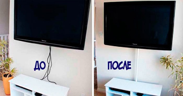 Как скрыть провода от телевизора на стене