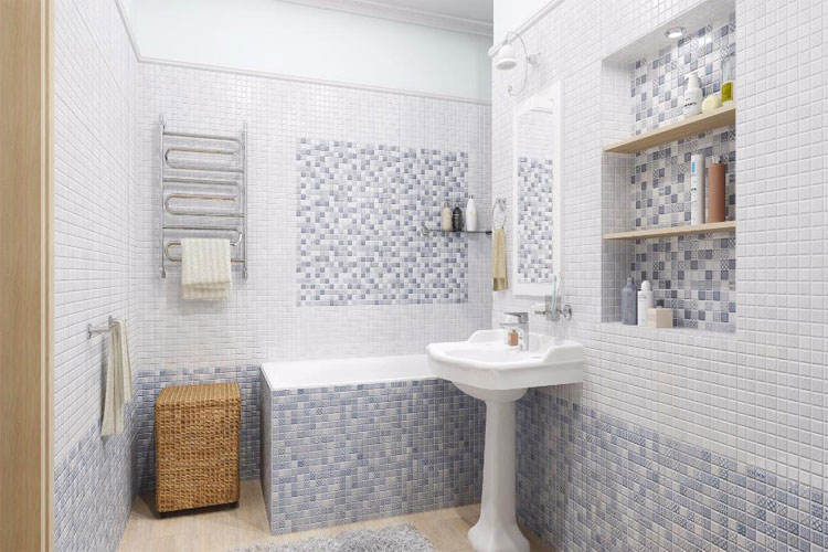 Мозаичная плитка в ванной комнате